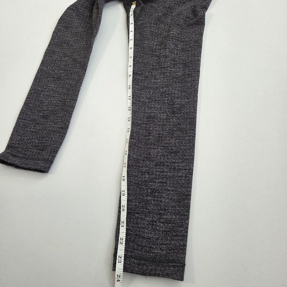 LULULEMON Wunder Under Heather Grey Variegated Knit Leggings Size 4 - Picture 7 of 13